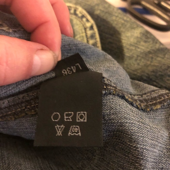 Illegal Jeans Denim Jean blazer jacket butterfly embroidered gem accents L - Picture 9 of 9